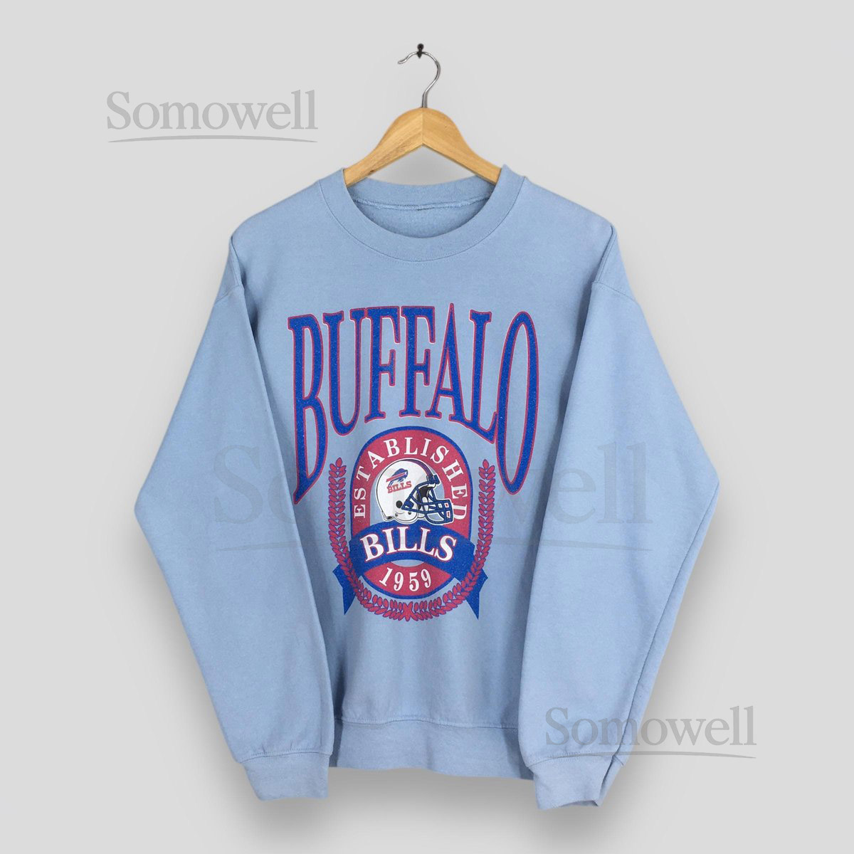 Vintage Buffalo Bills NFL Blue Sweatshirt Medium Buffalo Bills Printed Logo Crewneck Buffalo Bills National Football Sweater Bills Jumper M_3