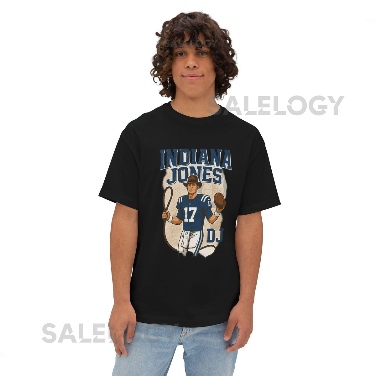 Indiana Jones Indianapolis Colts Tee Unisex Box Tee Shirt Oversized Boxy Tshirt Gift Retro Sports Fan Top Football Memorabilia A_438