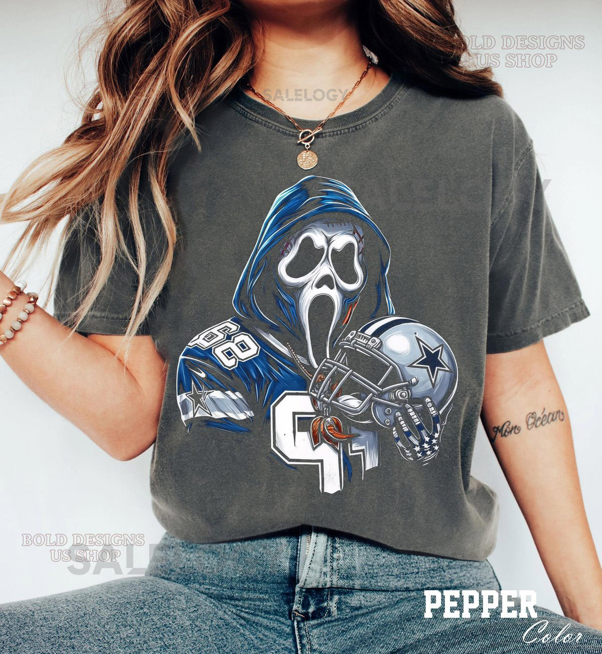 Dallas Cowboys Horror Shirt Spooky Football Fan Pullover Halloween Dallas Cowboys Sweatshirt NFL Fan Tee Dallas Football Skull Kids Tee_148