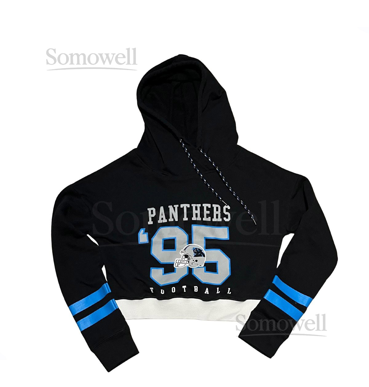 Upcycled Carolina Panthers Hoodie Reworked Carolina Football Sweatshirt Panthers Sweatshirt_881
