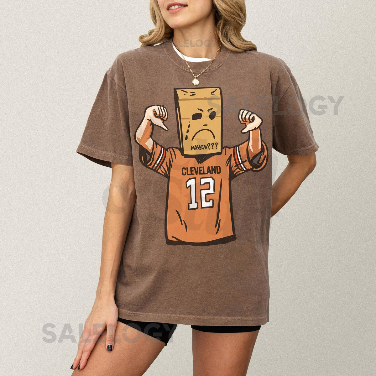 Funny Cleveland Football Shirt Unisex Paper Bag Mask Cleveland Fan Graphic Tee_466