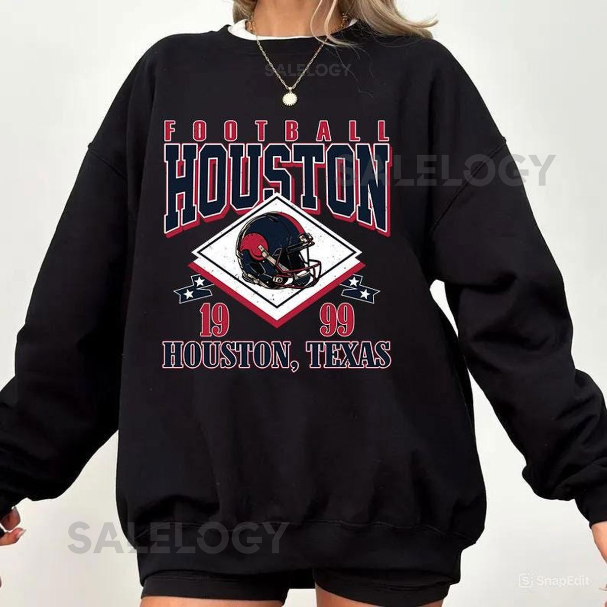 Vintage style Houston Football SweatshirtSunday Football Shirt 90s Style Sports Fan Sweater Unisex Cozy Crewneck Football _1028
