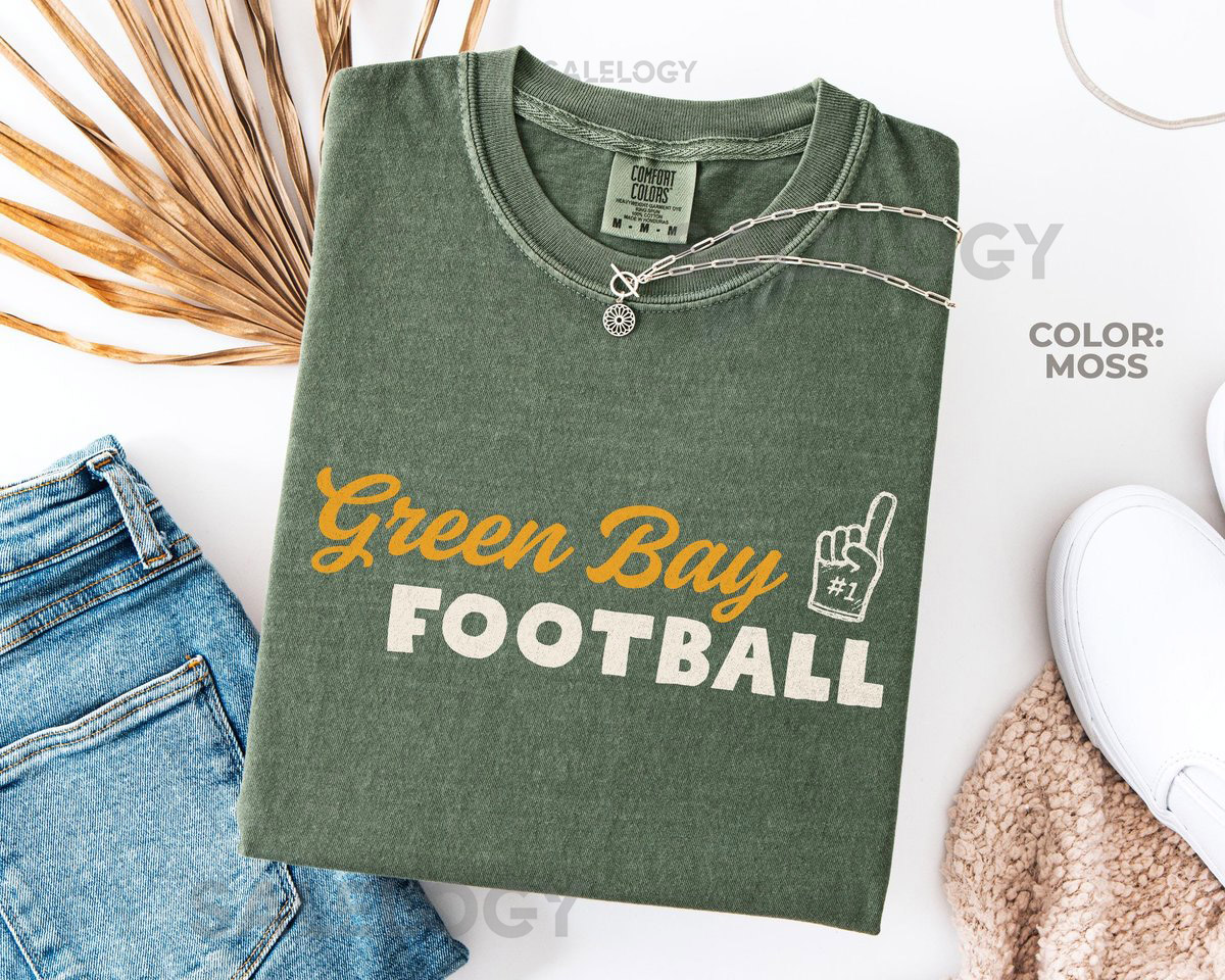 Trendy Green Bay Football Shirt Comfort Colors Packers Shirt Green Bay Football Crewneck Tee Packers Game Day Tee Cheesehead Packers Fan_669