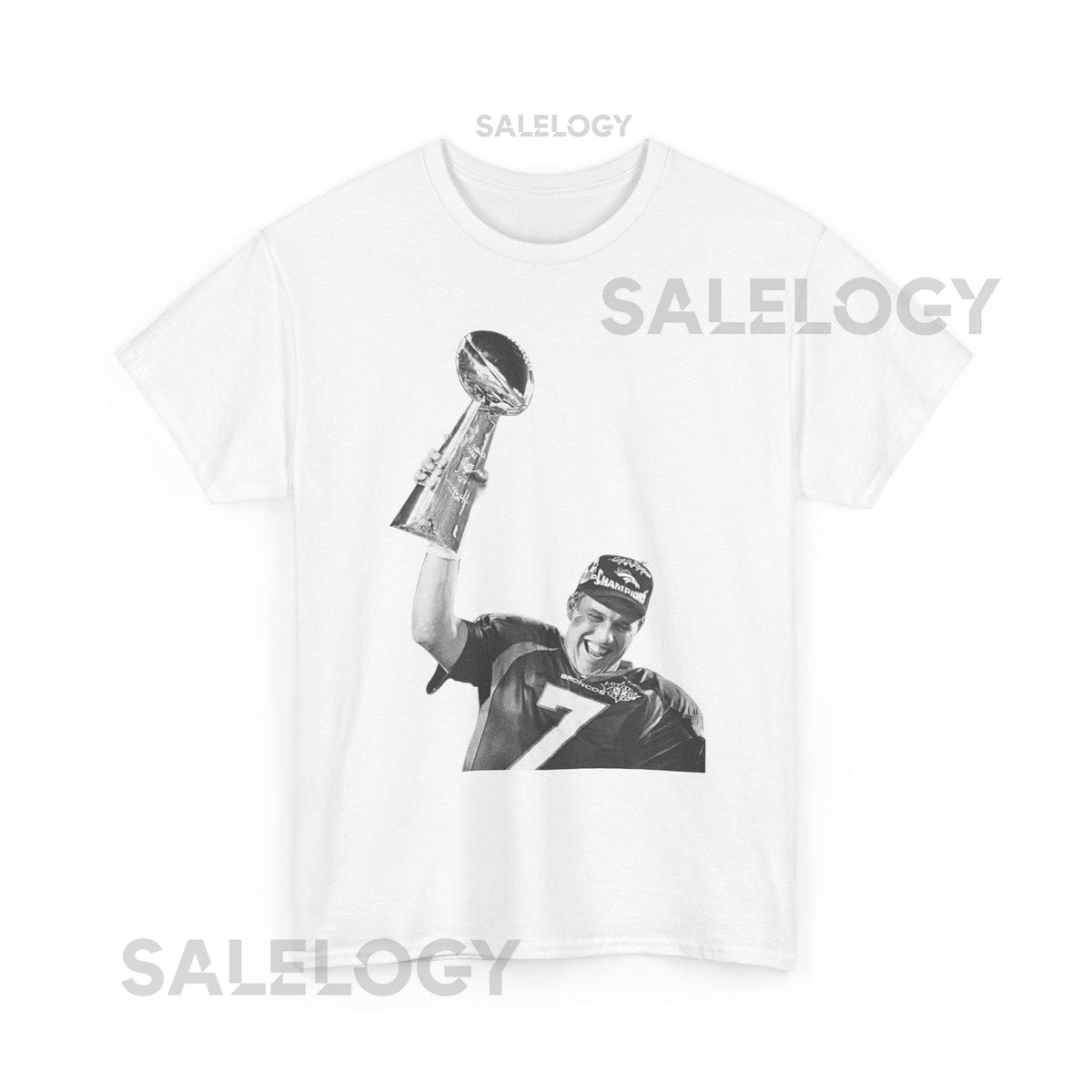 John Elway Super Bowl Champion T-Shirt Vintage Denver Broncos NFL Tee Classic Fan Apparel_408
