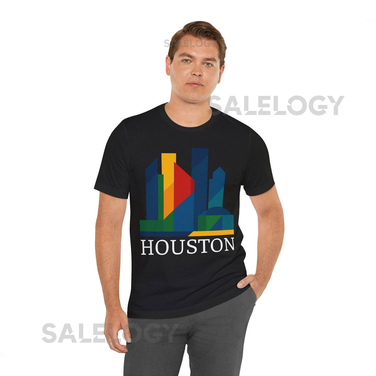 Houston City Skyline Tee Urban Graphic Shirt Casual Wear Gift for Texans Travel Souvenir City Lover_219