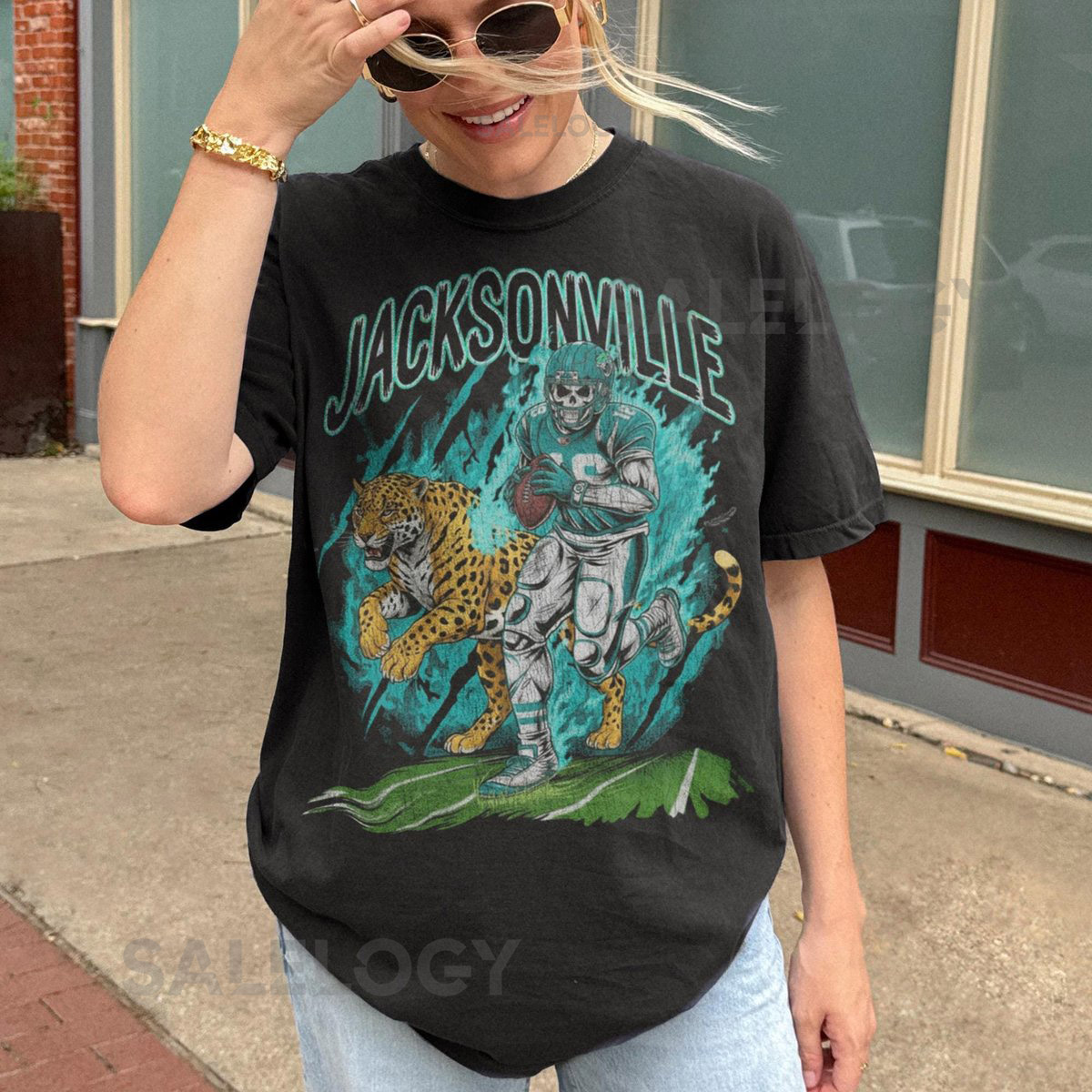 Jacksonville Football T-Shirt Vintage Jaguars Football Graphic Tee Sunday Game Day Shirt Fan A_627