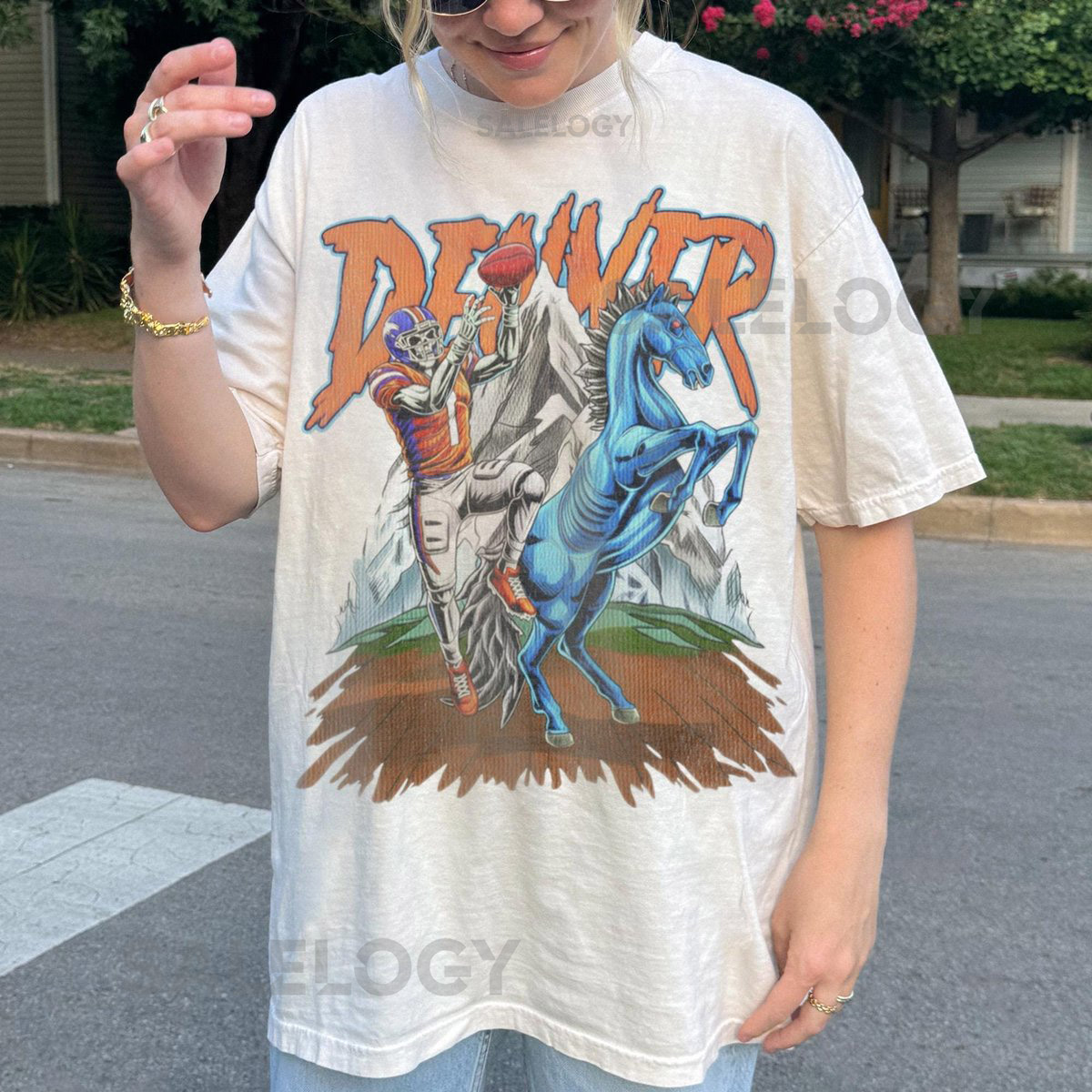 Retro Denver Football T-Shirt Broncos Sunday Football Graphic Tee Game Day Football Shirt Broncos Fan Gift_442