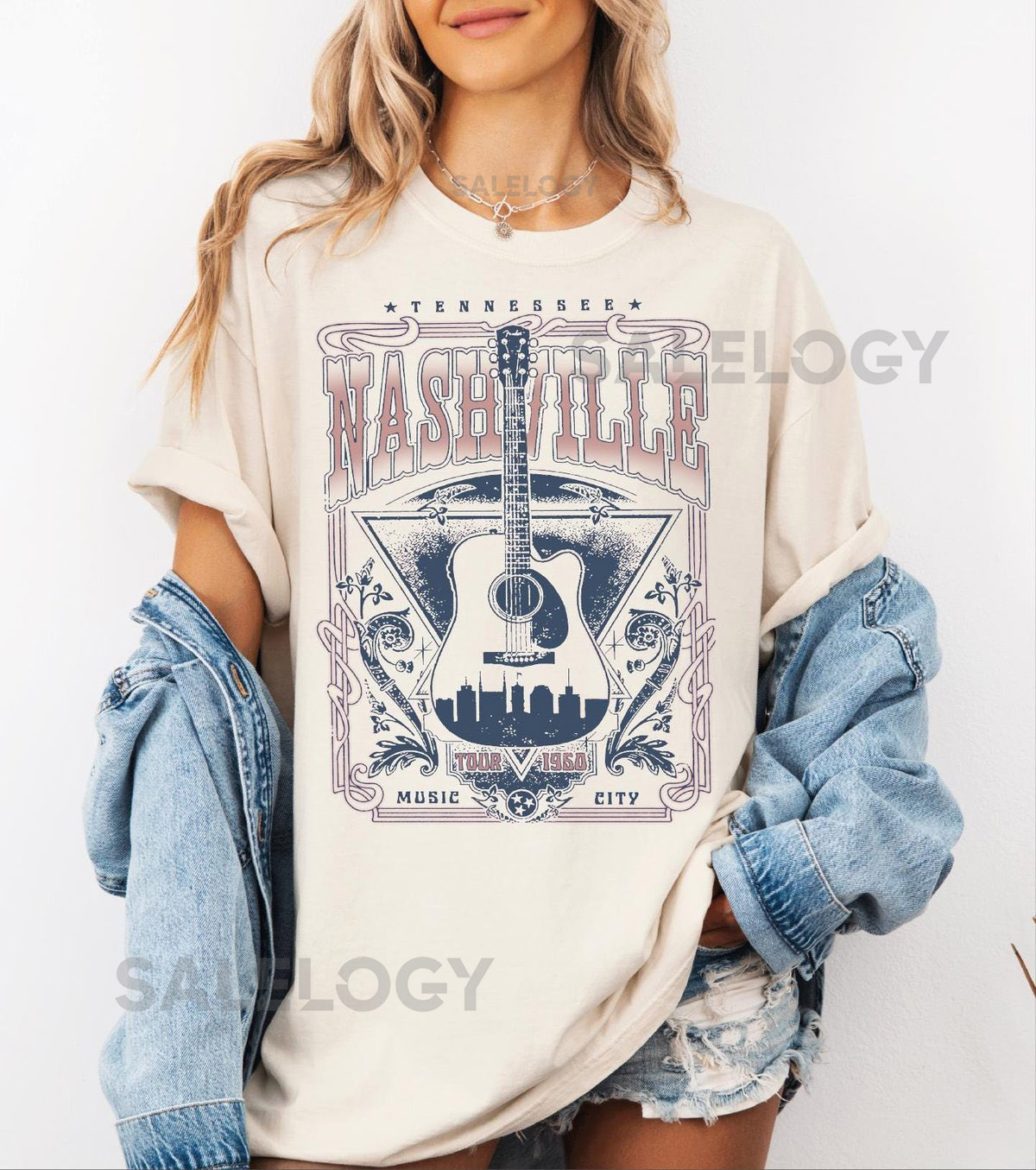 Vintage Nashville Tennessee Comfort Colors Country Music T Shirt Western Nashville Tee Gift Music City Pullower Nashville S 425_741