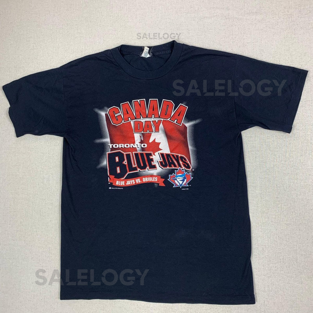 Vintage Toronto Blue Jays Baltimore Oriels Canada Day Major League Baseball MLB Single Stitched T-Shirt - L - 90s_543