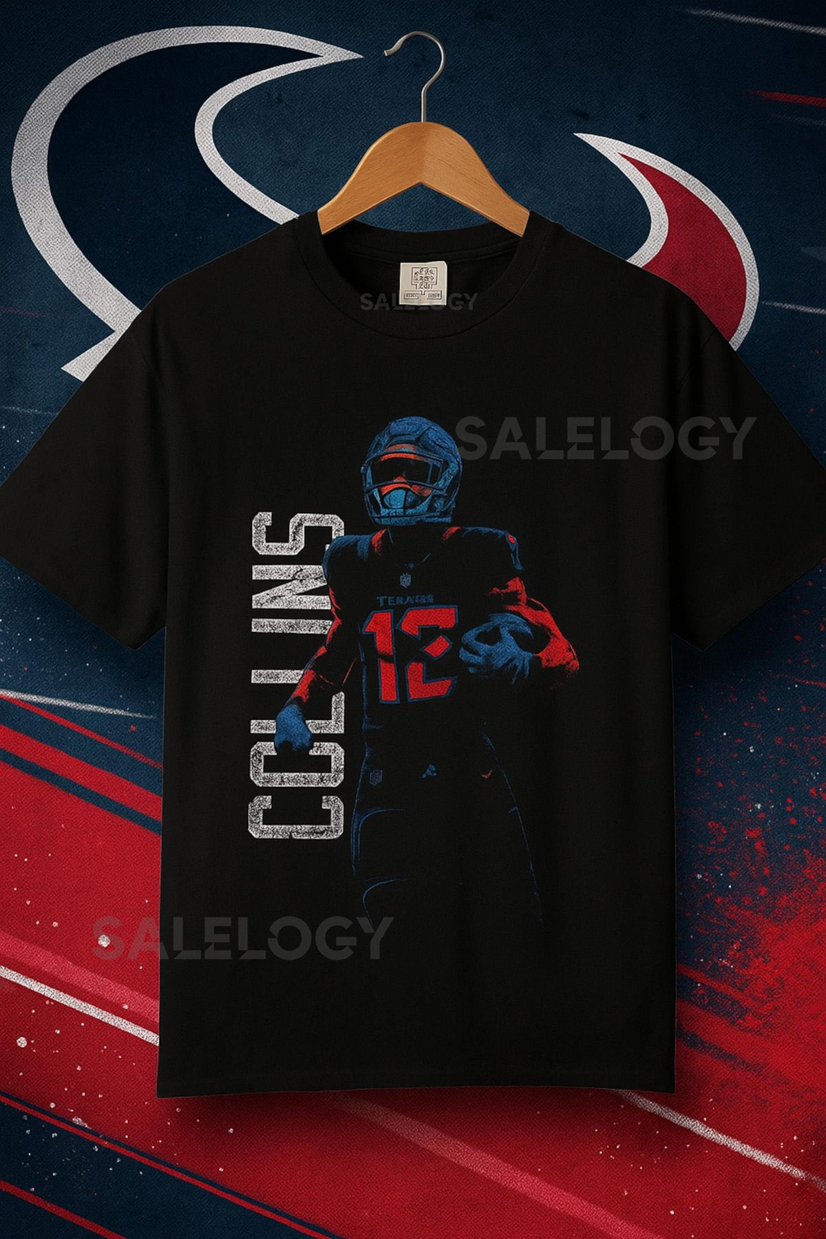 Vintage Bootleg Nico Collins 12 Houston Football T-Shirt Retro Sports F_942