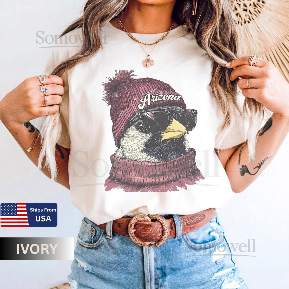 Arizona Football Bird Comfort Colors Sweatshirt Funny Penguin Fan Crewneck Cool Bird Graphic Arizona Sports Pullover_54