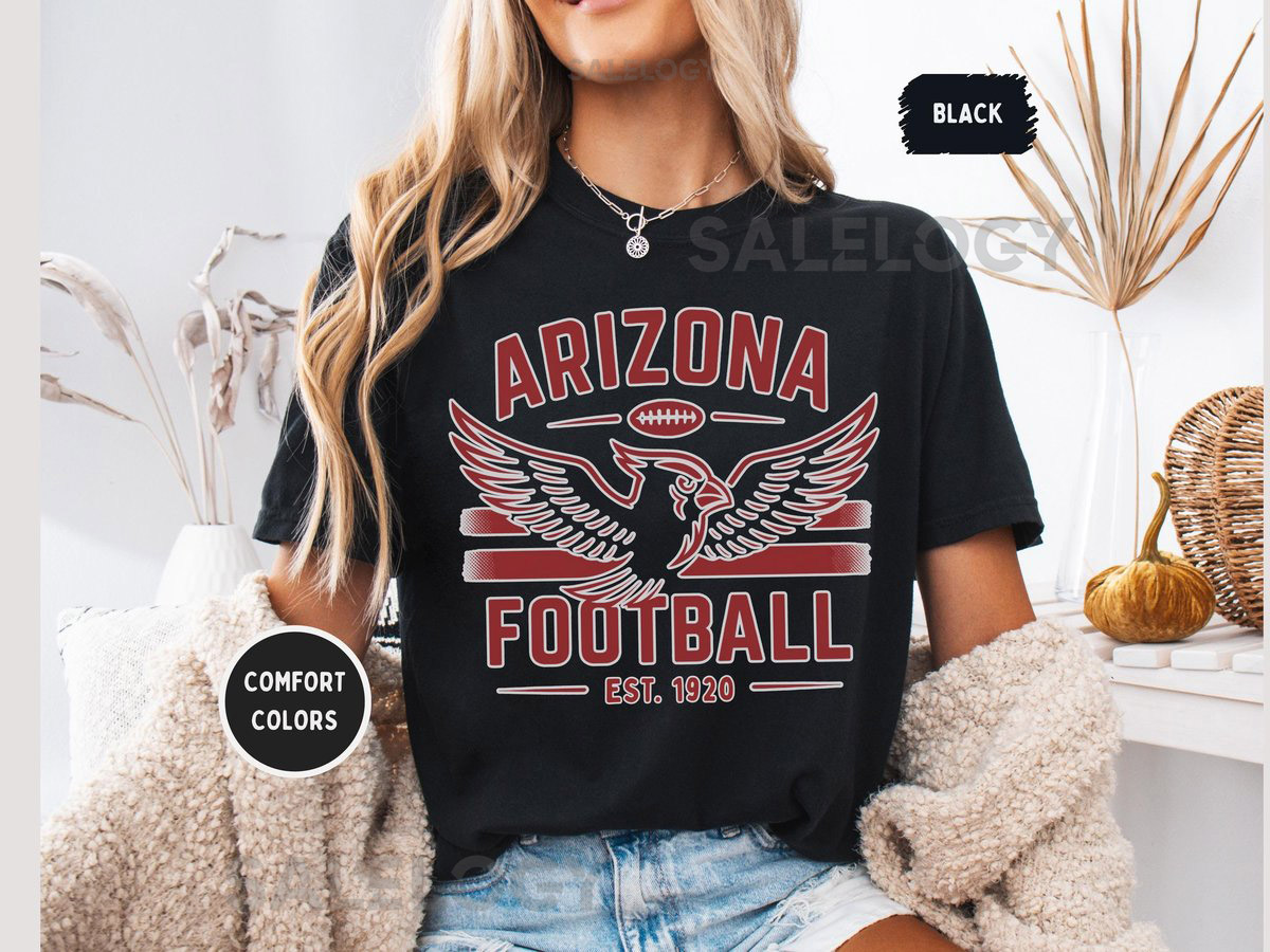 Vintage Arizona Football Garment-Dyed T-shirt Comfort Colors Shirt Aizona Unisex Tee Sports Fan Gift Retro Football Shirt_970