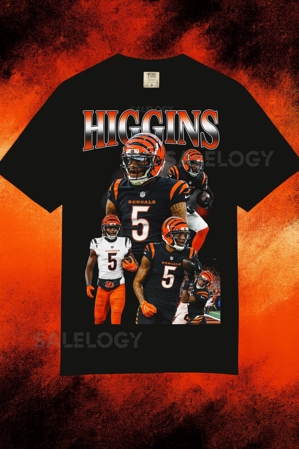 Tee Higgins Bootleg Shirt Cincinnati Bengals Vintage NFL Football Tee_861