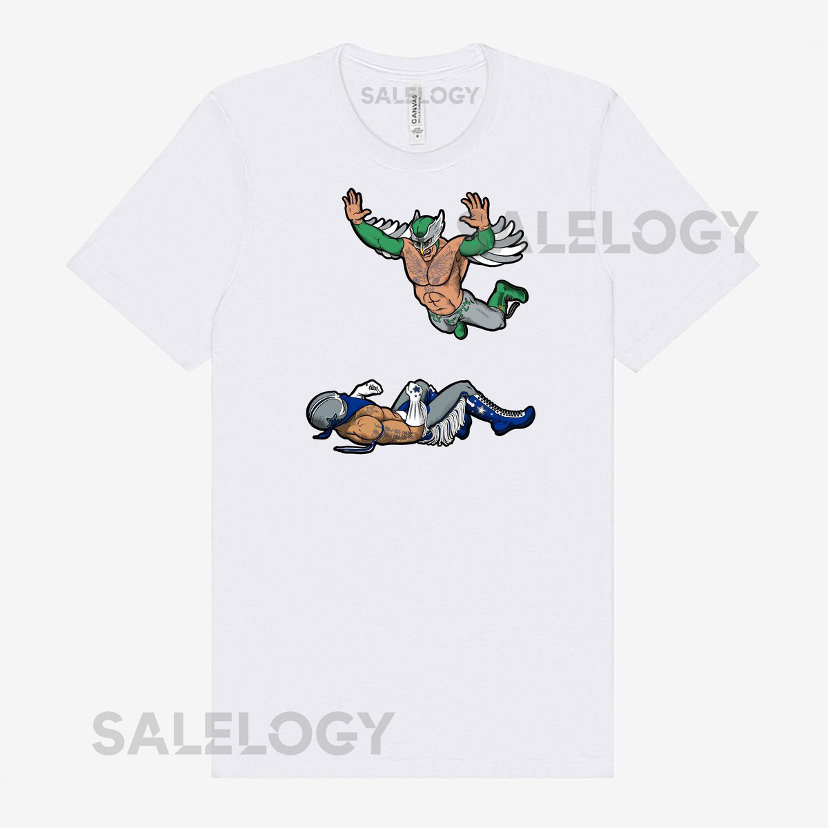 Philadelphia Eagles vs. Dallas Cowboys Flying Luchadors T-Shirt Fly Eagles Fly On the Road to Victory Football Rivalry_425