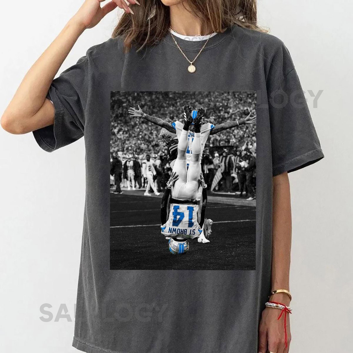 Amon-Ra St Brown Headstand Celebration Comfort Colors Shirt Detroit Football Retro TShirt Game Day Shirt Football Retro Shirt For Fans_20