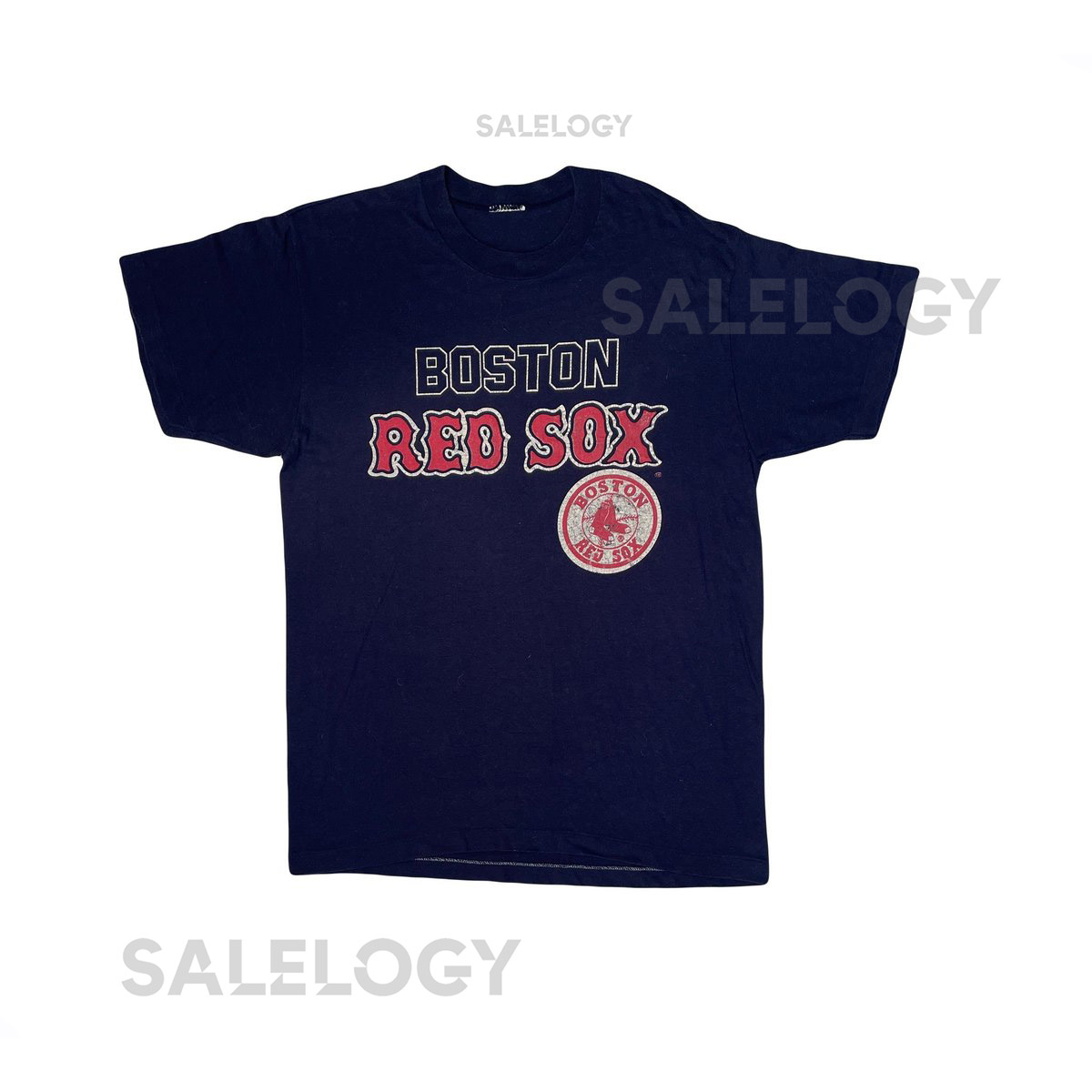 Vintage 80s Boston Red Sox Single Stitch T-Shirt - Navy Blue M_609