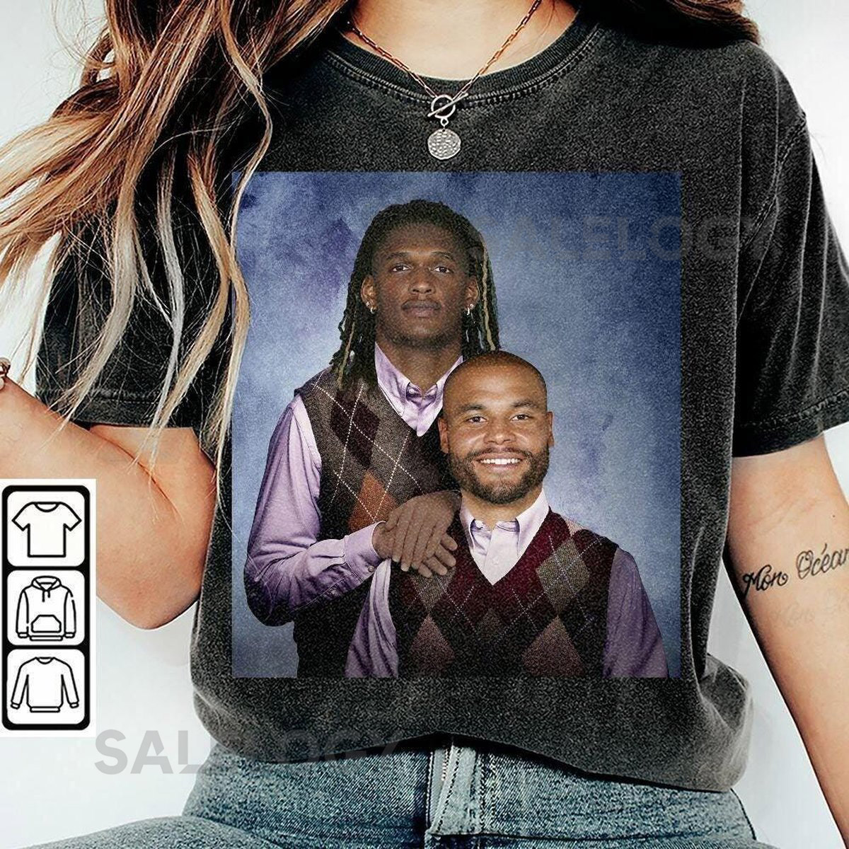 Dak Prescott CeeDee Lamb Shirt Dallas Football 90s Bootleg Style_104