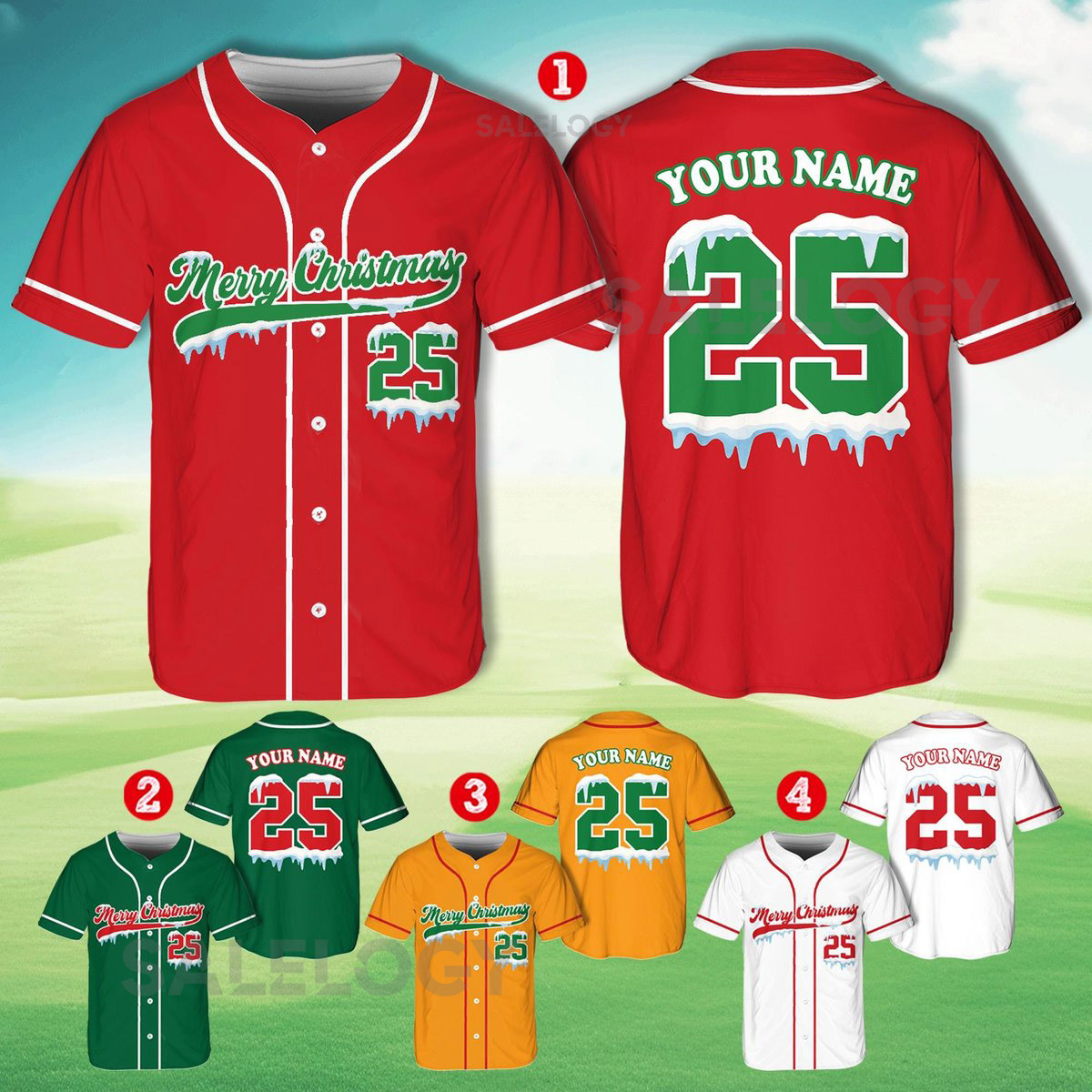 Personalized Christmas Baseball Jersey Adult Kid Youth Custom Name Number Holiday Jersey Xmas Gift Team Uniform Merry Christmas Shirt_61