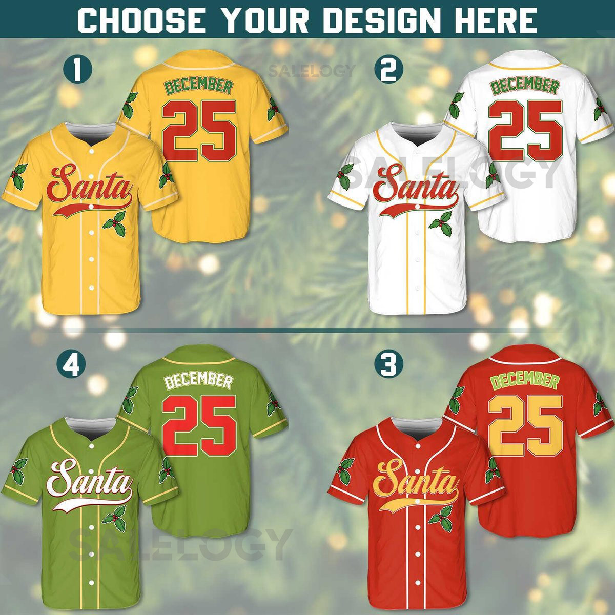 Personalized Christmas Baseball Jersey Adult Kid Youth Custom Name Number Holiday Jersey Funny Xmas Gift Team Uniform Santa Claus Shirt_56