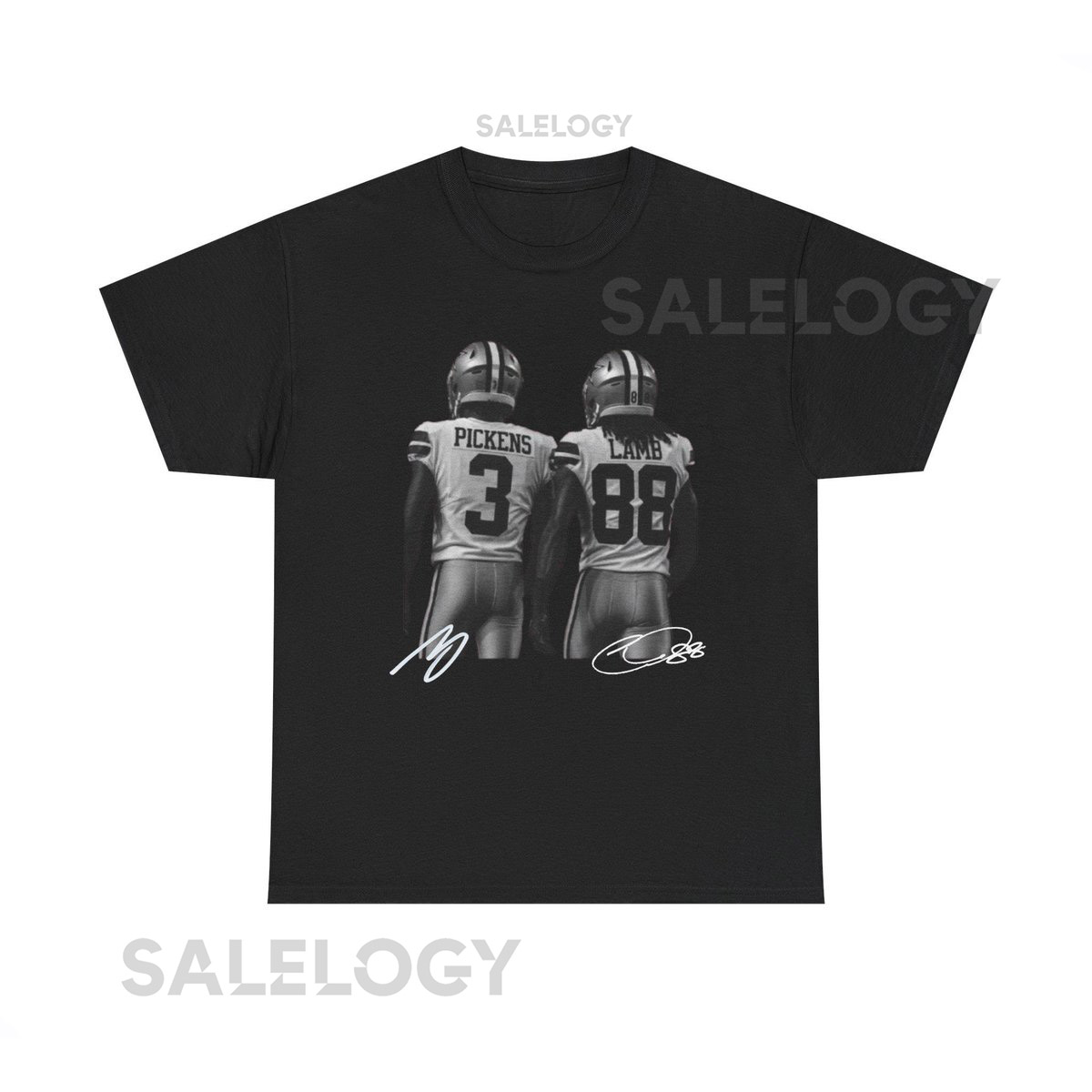 George Pickens and Ceedee Lamb Dallas Cowboys T Shirt Autograph Edition_387