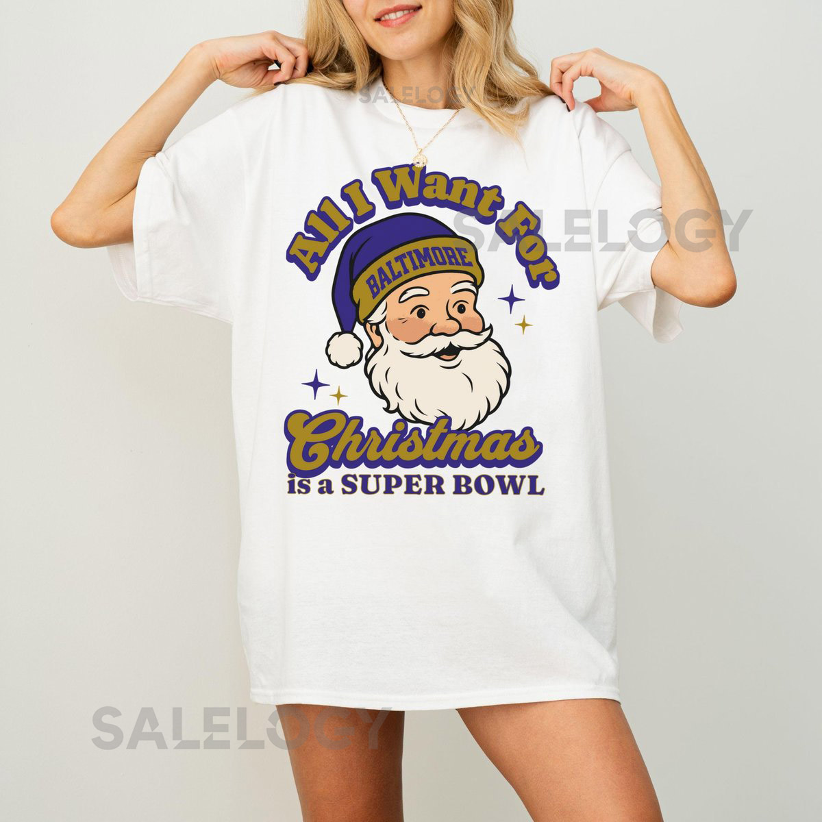 Baltimore Football Christmas Super Bowl T-Shirt Retro Raven Football Tee Holiday Football Fan Shirt Festive Sports Apparel Santa Shirt_103