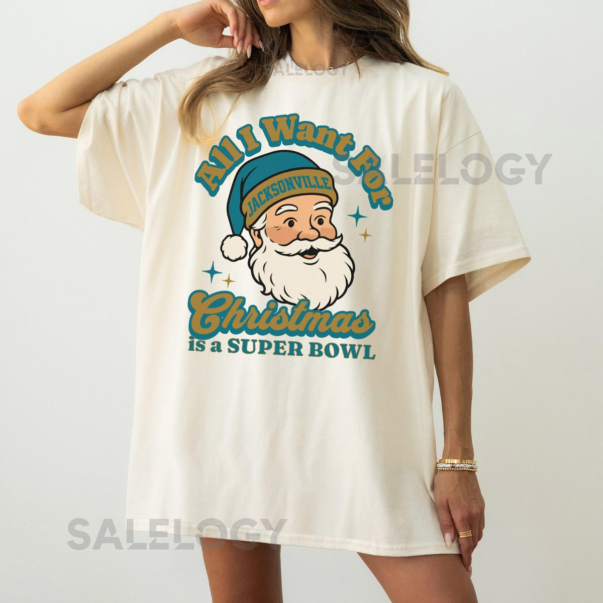 Jacksonville Football Christmas Super Bowl T-Shirt Retro Jaguar Football Tee Holiday Football Fan Shirt Festive Sports Apparel San_582