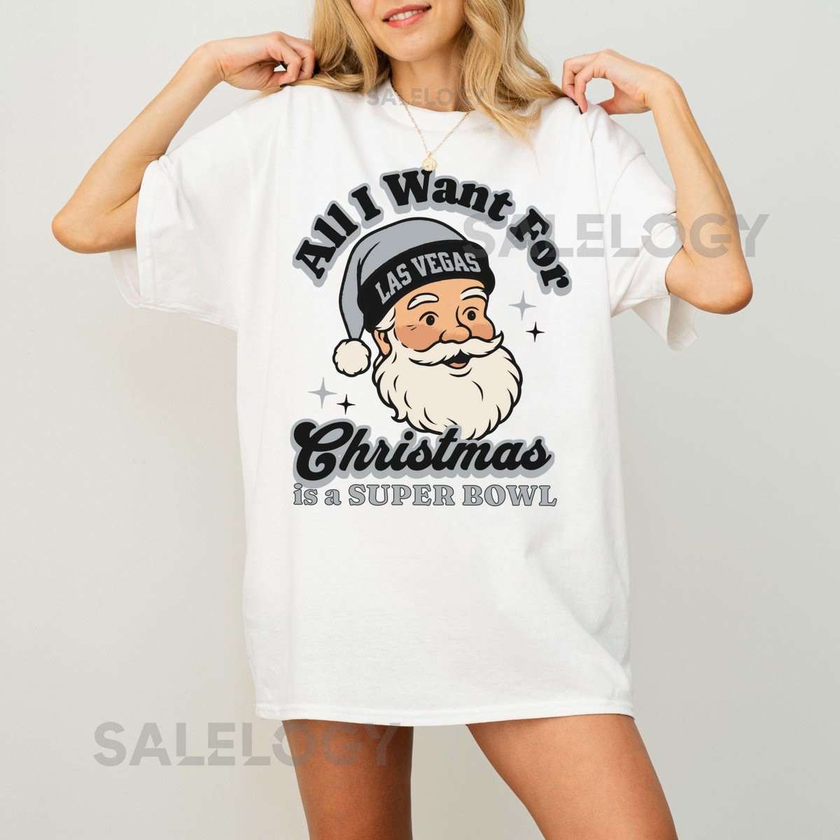 Las Vegas Football Christmas Super Bowl T-Shirt Retro Raider Football Tee Holiday Football Fan Shirt Festive Sports Apparel Santa Shirt_449