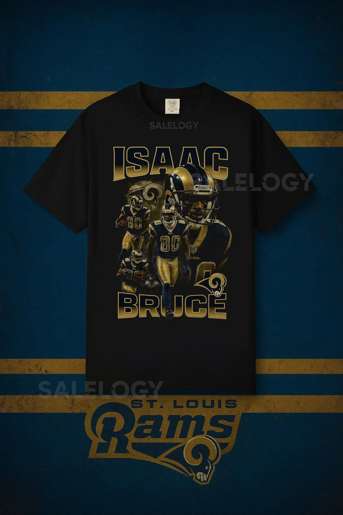 Retro Isaac Bruce T-Shirt Vintage Bootleg Style St. Louis Football Tee_720