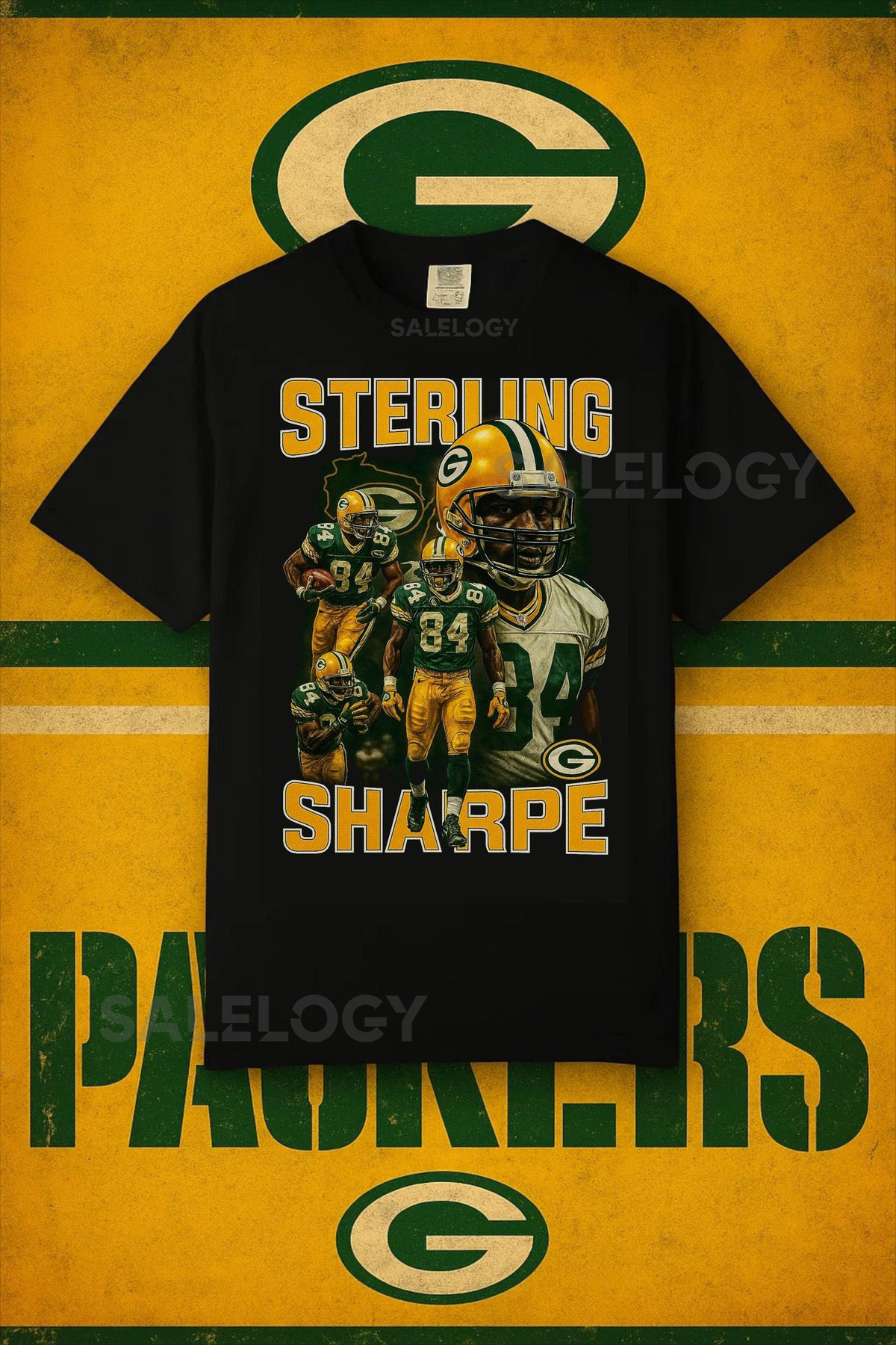 Sterling Sharpe Shirt Vintage Green Bay Packers Bootleg Football Tee_655