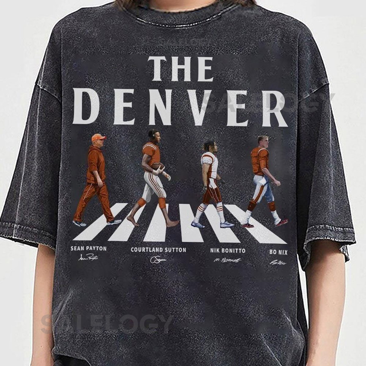 Denver Walking Abbey Road Signatures Football Shirt Gift For Fan Football Unisex_365