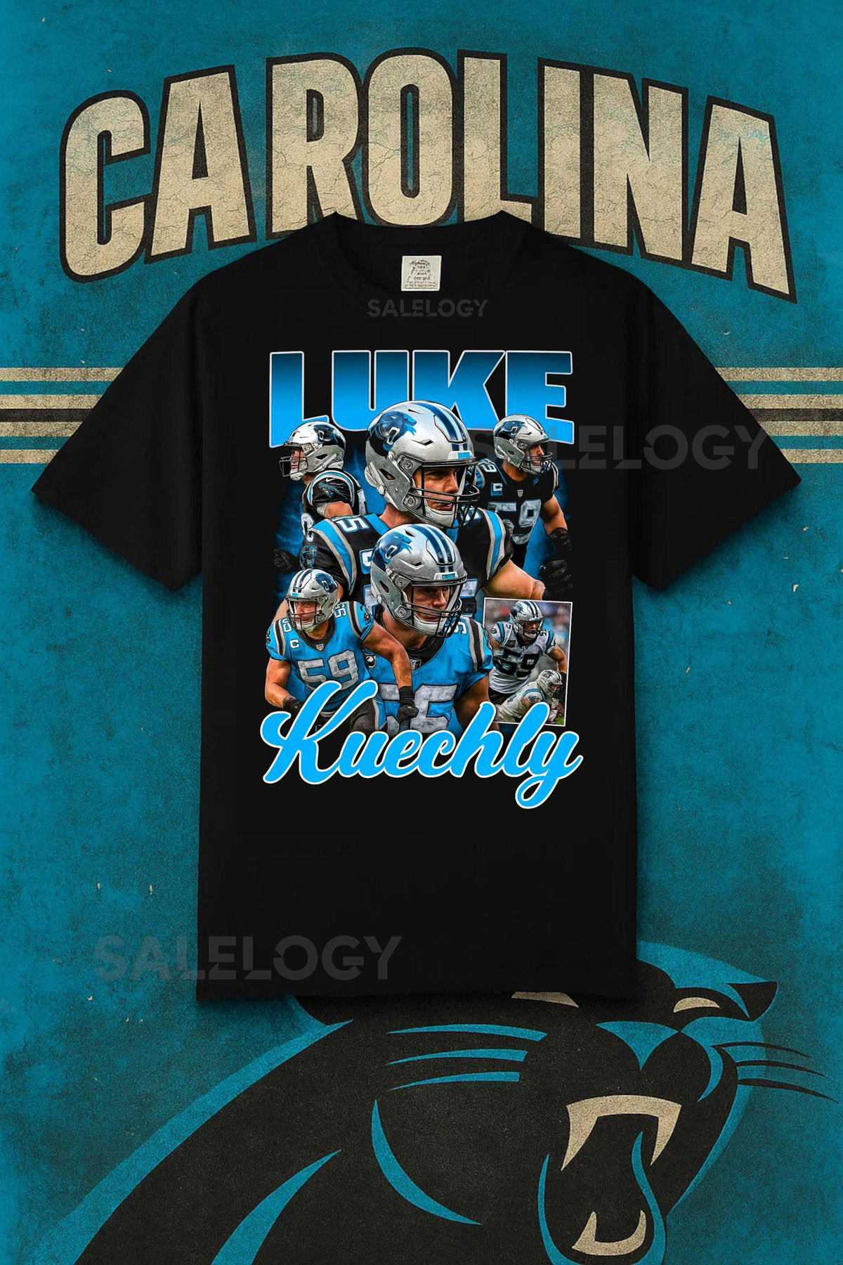 Luke Kuechly Shirt Retro Carolina Panthers Vintage Bootleg Tee_782