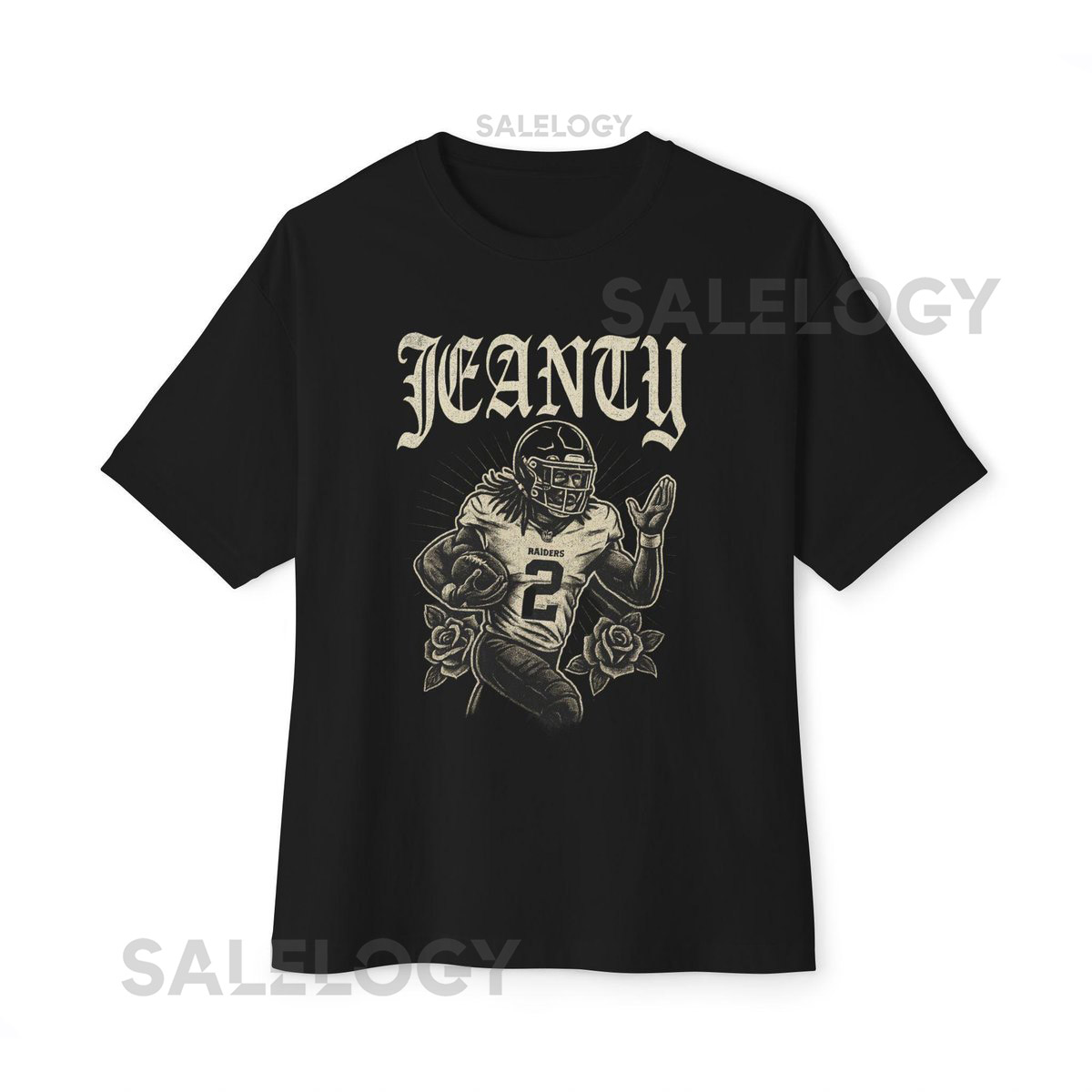 Ashton Jeanty Raiders 2 Old English Chicano Retro Distressed Tee_29