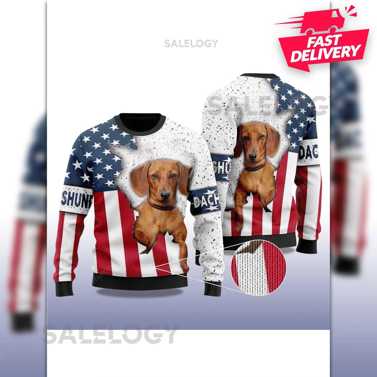 Dachshund Dog USA Flag Christmas Ugly Sweater Family Matching Outfit Friends Party Hoodie Xmas Gifts funny Shirt For Dad Husband Ugly