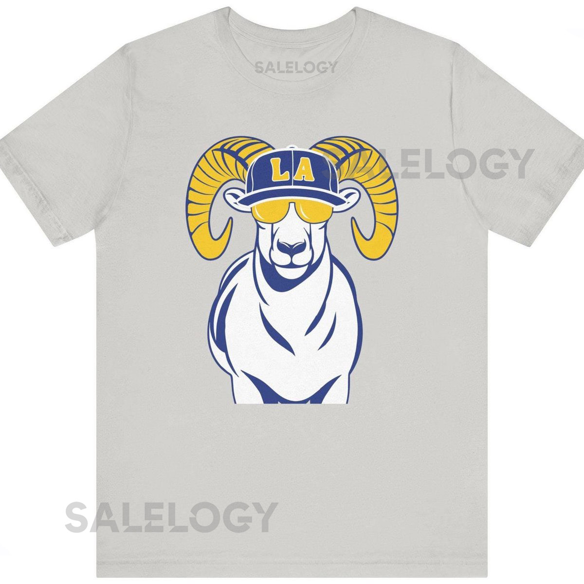 LA Football T-Shirt LA Ram With Hat Sunglasses Graphic Tee_429