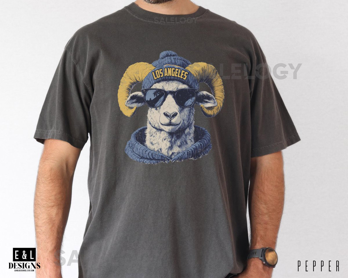 Los Angeles Football Shirt Comfort Color Tee Retro Rams Shirt Gift For Football Fan Ram Shirt Trendy Football Shirt Spirit Animal_553