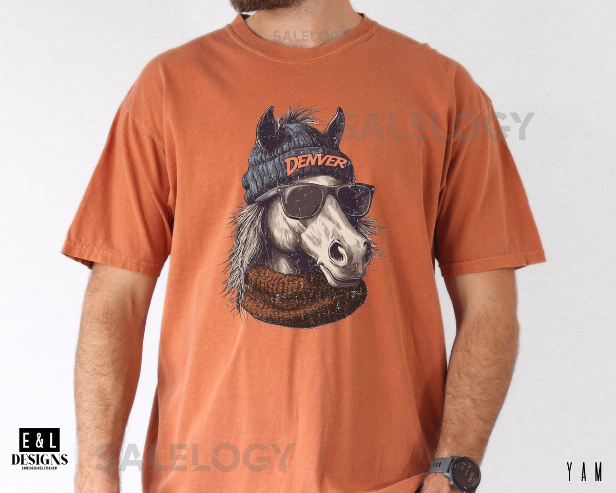 Denver Football Shirt Comfort Color Tee Retro Broncos Shirt Gift For Football Fan Bronco Shirt Trendy Football Shirt Spirit Animal_348