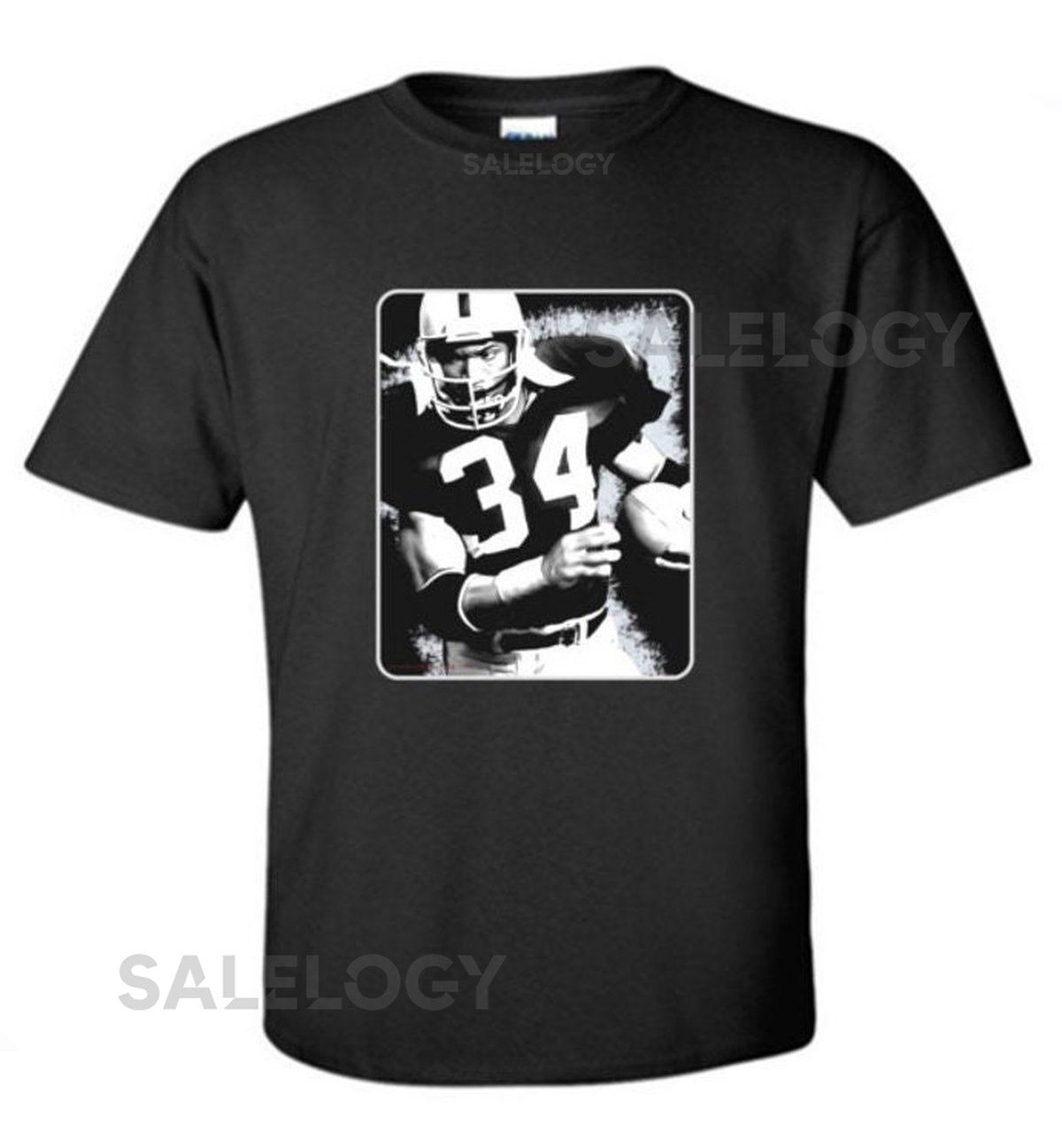 Bo Jackson - Los Angeles -- Classic Football Adult Black Crew T-shirt - LA - T1_36