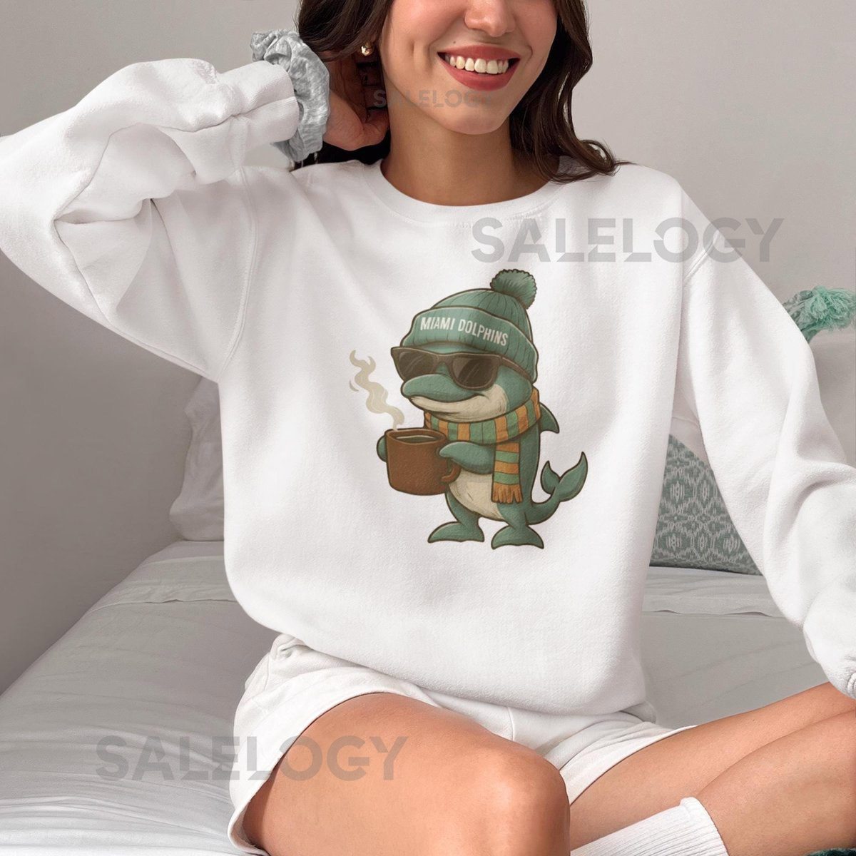 Dolphins Sweatshirt Vintage Miami Mascot Football Unisex_292