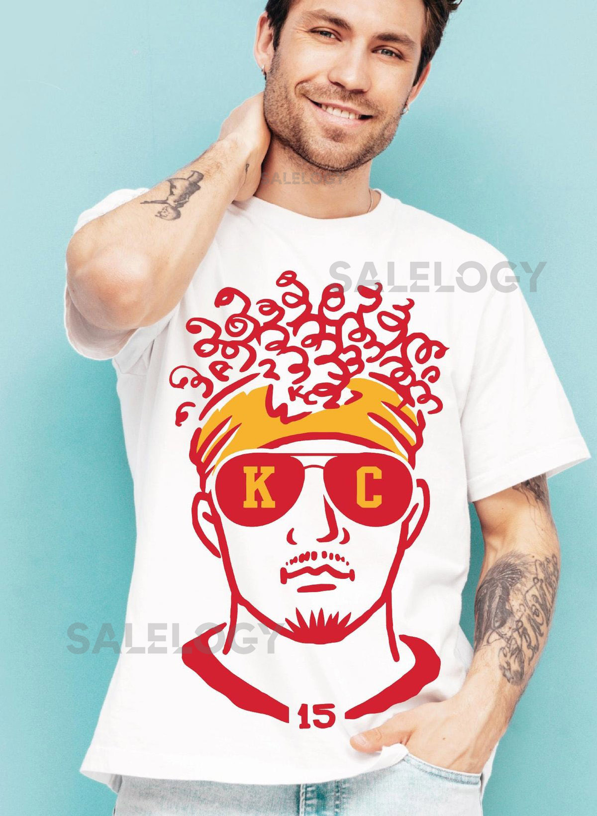 Kansas City Football Comfort Colors Mahomes 15 Crewneck KC Chiefs Game Day Shirt Unisex NFL Fan Apparel Red Gold Fall Hoodie S-469_337