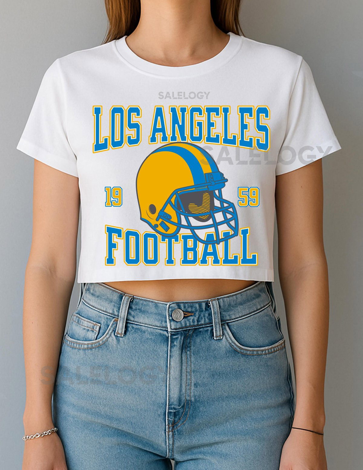 Los Angeles Football Womens Crop Top Vintage Game Day Tee_569