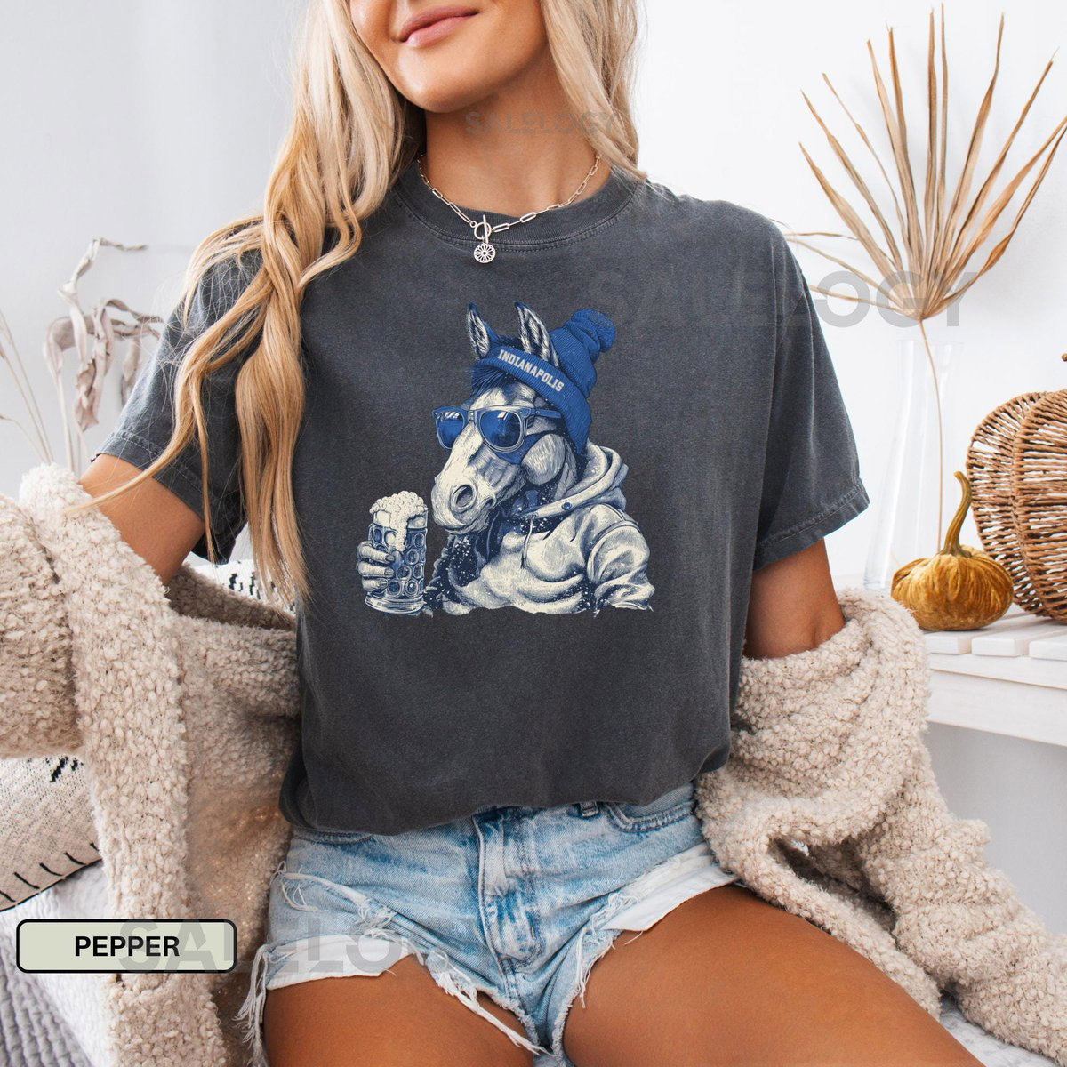 Vintage Indianapolis Colts Mascot Beer T-Shirt Colts Sweatshirt Retro Football Fan Graphic Tee Funny Gameday Tailgate Gift Colts H_977