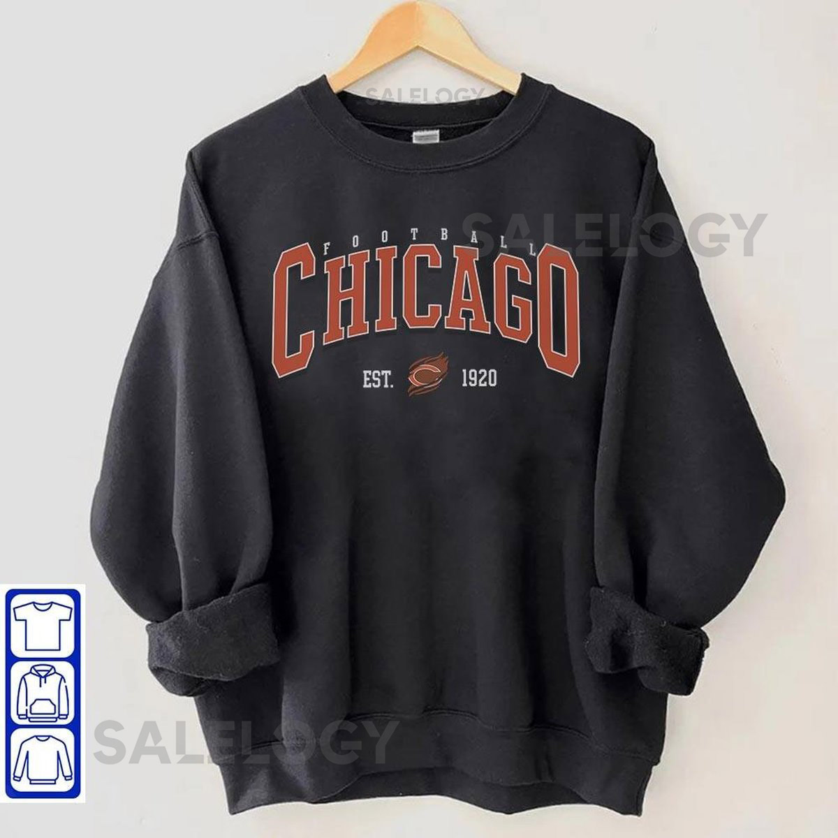 Vintage Style Chicago Football Sweatshirt Bears Fan Gift_1115