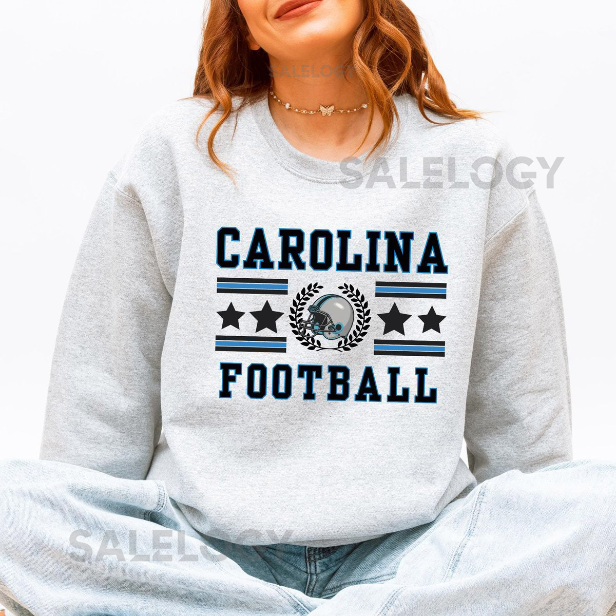 Carolina Football Sweatshirt Retro Panther Football Crewneck Gift ideas for Carolina football fan Panther Football Tailgate Sweatshirt_358