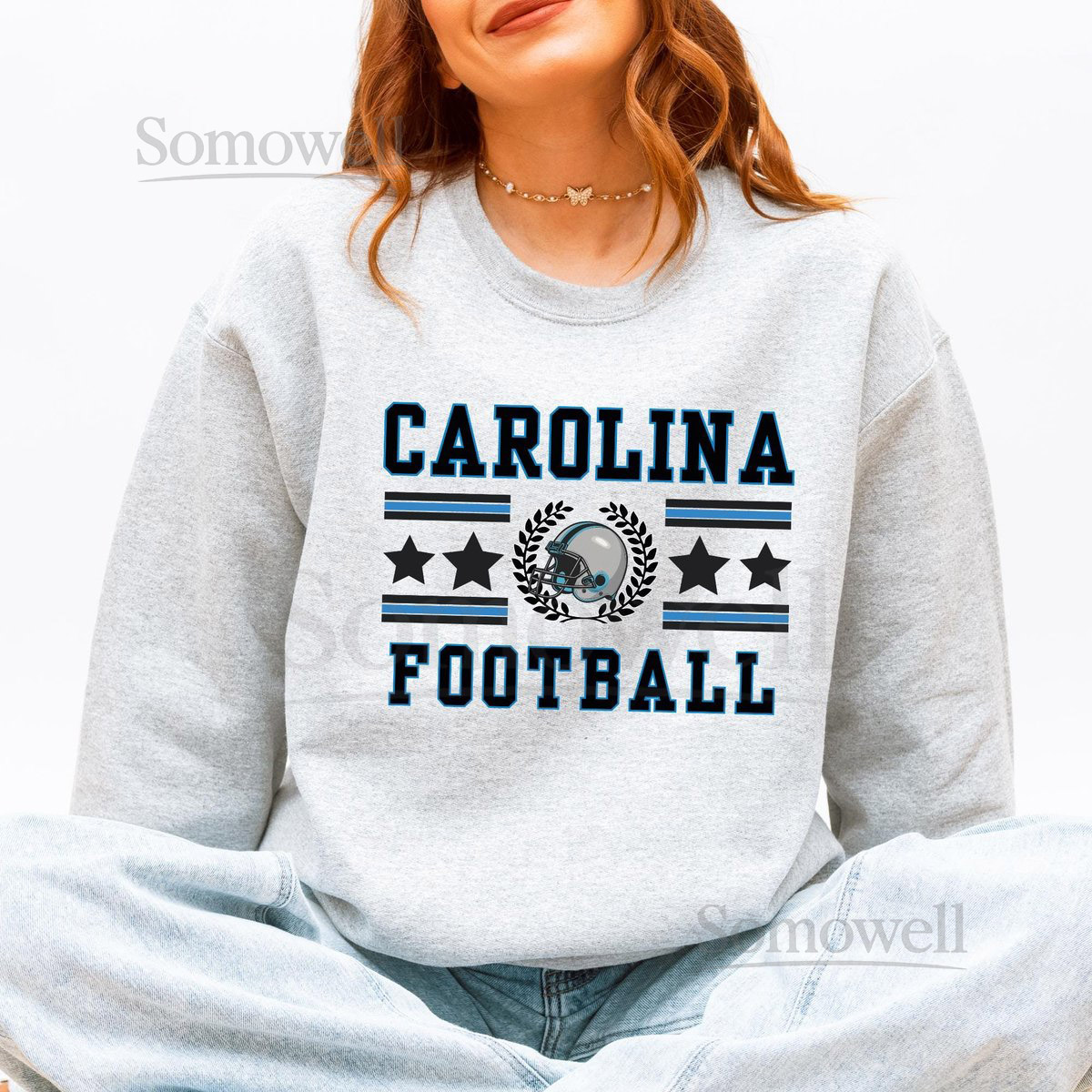 Carolina Football Sweatshirt Retro Panther Football Crewneck Gift ideas for Carolina football fan Panther Football Tailgate Sweatshirt_358
