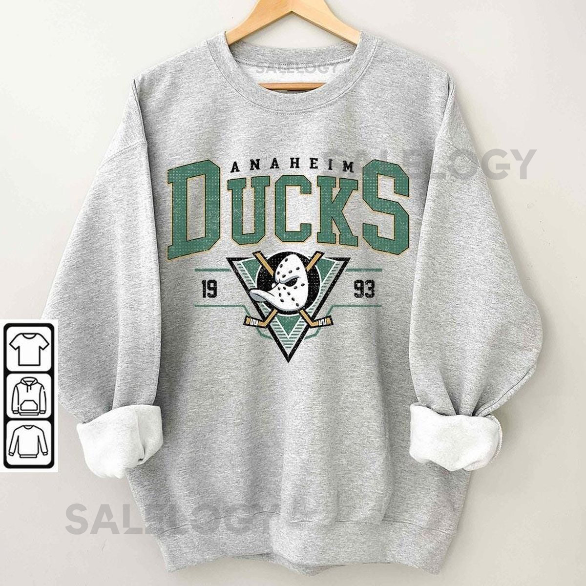 Vintage 90s Anaheim Mighty Ducks Shirt Crewneck Anaheim Ducks Sweatshirt Jersey Hockey Gift For Christmas_681