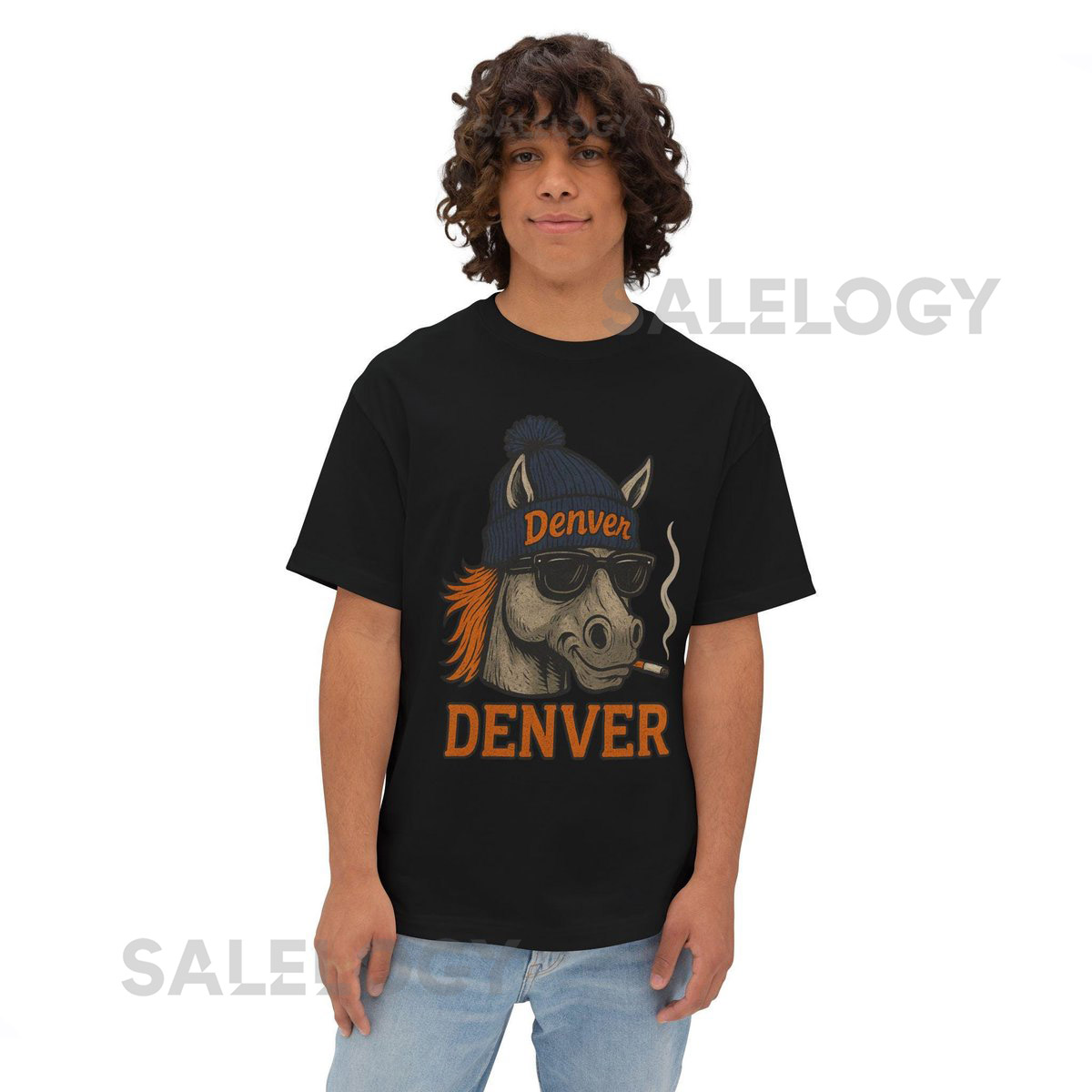 Denver Bronco Cigarette Shirt Vintage Distressed Denver Football Tee Unisex Oversized Boxy Tee_292