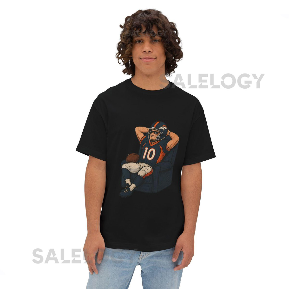 Bo Nix Recliner Shirt Vintage Distressed Denver Broncos Meme Tee Unisex Oversized Boxy Tee_31