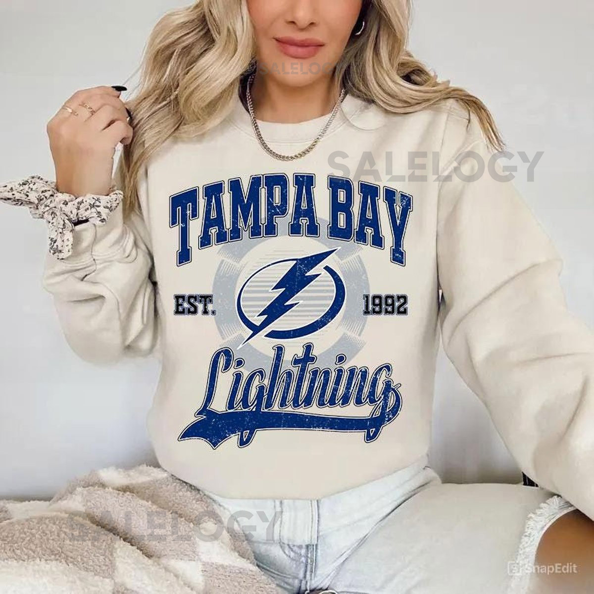 Tampa Bay Lightning Sweatshirt Vintage Tampa Bay hockey shirt Tampa Bay Hockey Crewneck Lightning Hockey youth sweater Hockey Fan gift_193