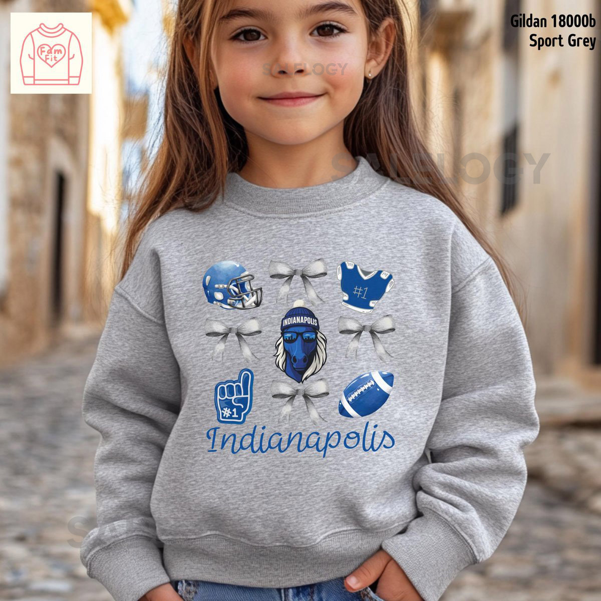 Personalized Indianapolis Colt Kid Sweatshirt - Football Custom Bow Tshirt Coquett Bow Shirt Famfi_779