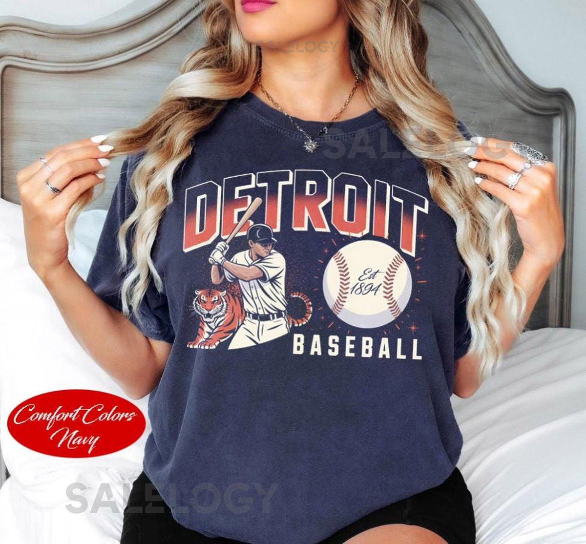 Detroit Baseball Est 1894 Retro Unisex Comfort Colors Shirt Sports Y2k Rap Tee Detroit Baseball Vintage T-Shirt Game Day Shirt For Fan_118